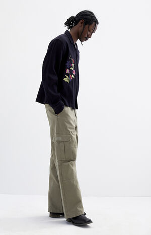 Olive Extreme Baggy Cargo Jeans image number 1