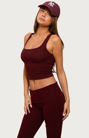 Linda Ribbed Scoop Neck Tank Top image number 2