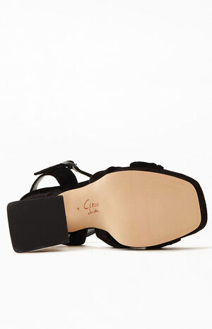 Women's Black Audrea Platform Heels image number 5