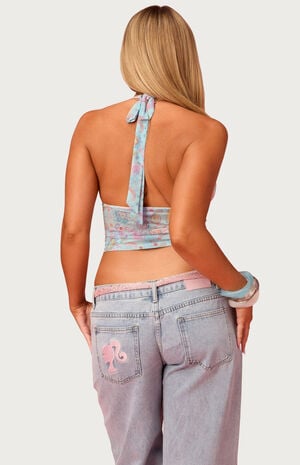 Barbie Fever Mesh Halter Top image number 3