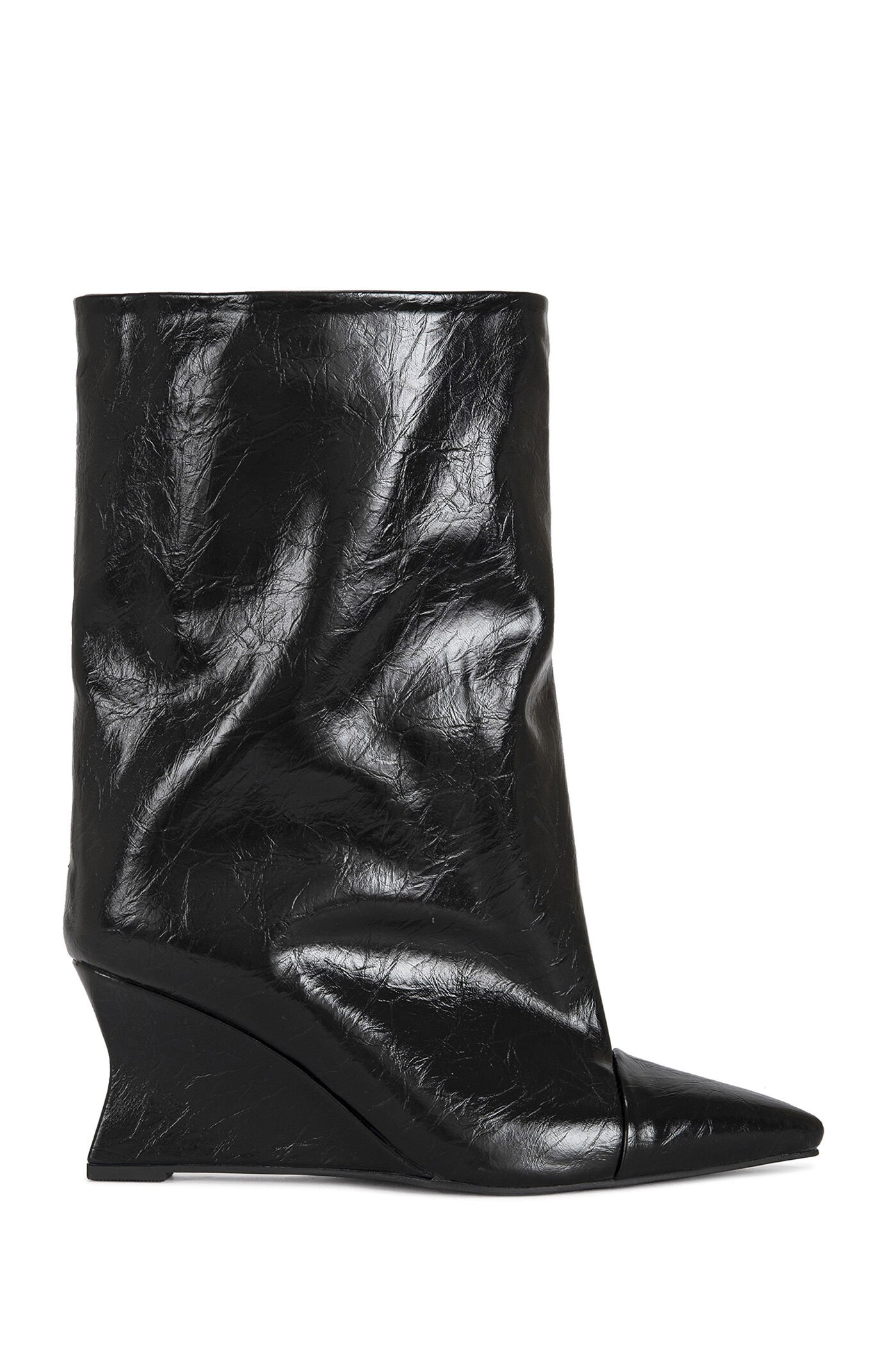 AZALEA WANG Women's Vinci Black Wedge Booties