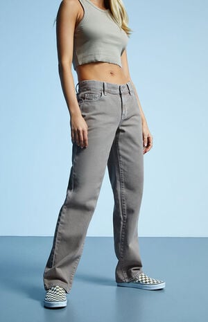 Brown High Waisted Boyfriend Jeans image number 3