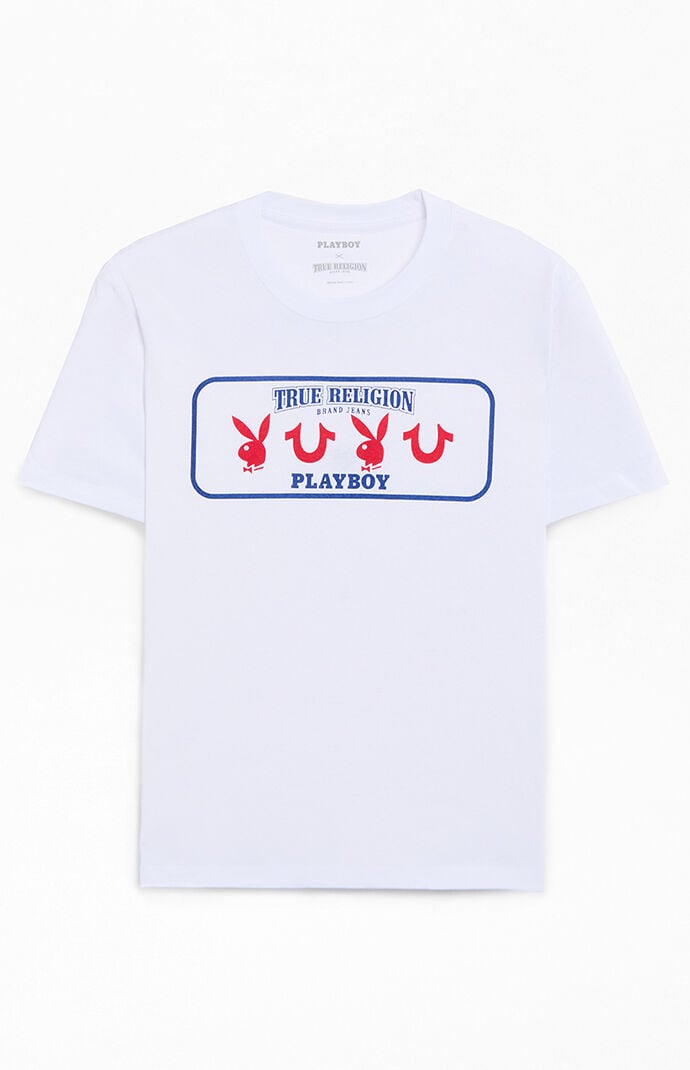 関税込み♪コラボ【TRUE RELIGION】X PLAYBOY ロゴ ★ Tシャツ True Religion x Playboy Logo T-Shirt | PacSun