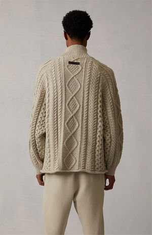 Wheat&nbsp;Cable Knit Turtleneck Sweater image number 4