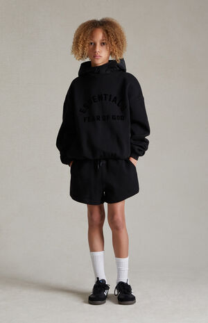 Essentials Jet Black Nylon Fleece Hoodie image number 5