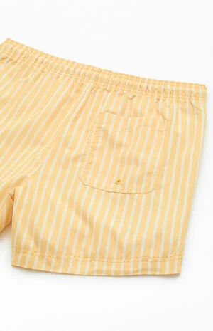 Yellow Striped 4.5" Swim Trunks image number 4