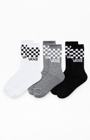 3 Pack Classic Checkered Crew Socks image number 1