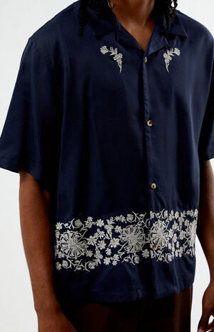 Navy Remi Oversized Resort Camp Shirt image number 3