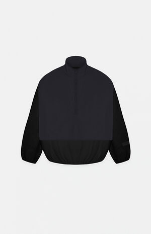 ESSENTIALS Black Nylon Fleece Mock Neck Sweatshirt image number 1