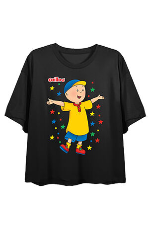 Caillou Multicolor Stars Cropped T-Shirt image number 1