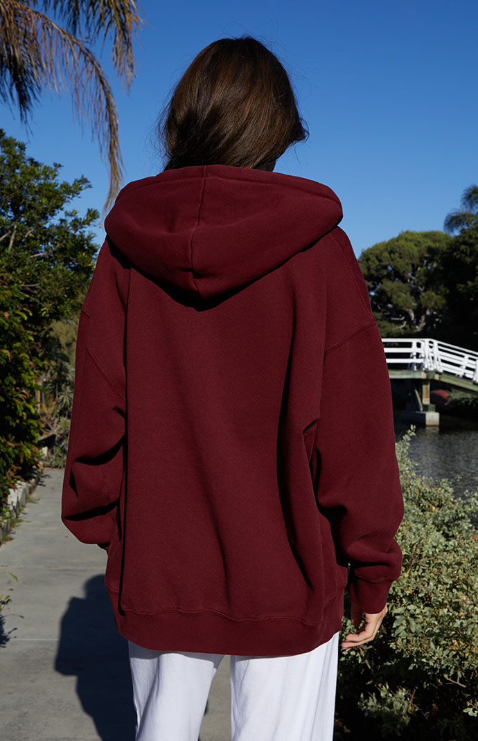 Maroon zipper hoodie clearance