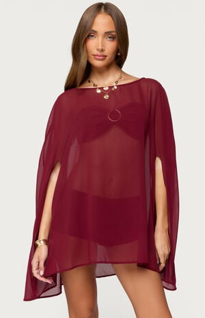 Mckenzie Sheer Chiffon Poncho image number 1