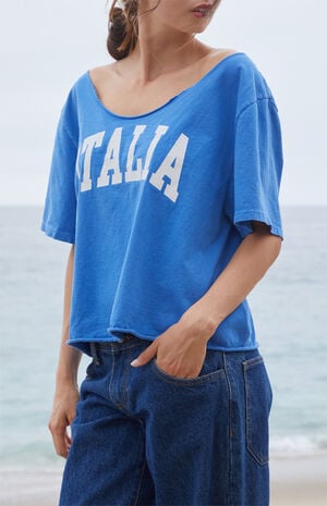 Blue Italia Off-The-Shoulder Short Sleeve Top image number 2