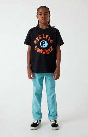 Smiley Embroidered Straight Leg Pants image number 1