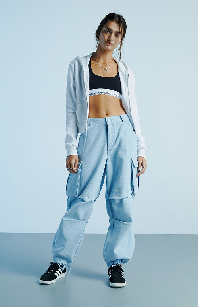 【BAON】[unisex] Heen Balloon Cargo Denim Pants Pacsun Blue Balloon Cargo Pants | PacSun