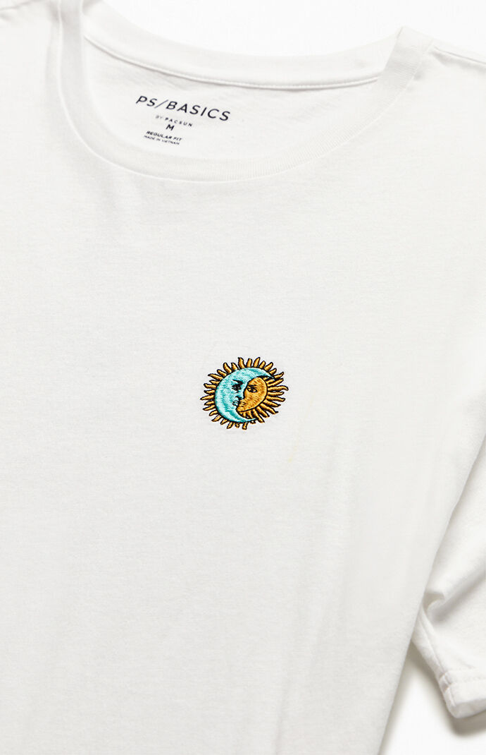 Embroidered Sun Moon T-Shirt