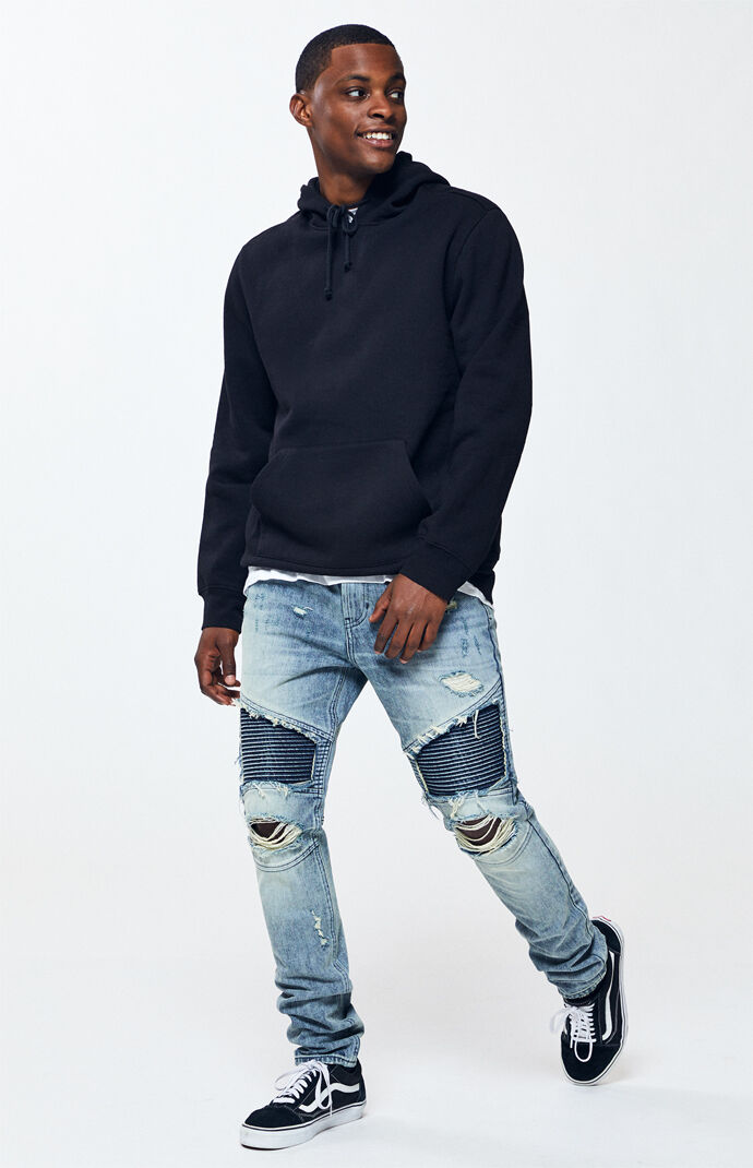pacsun stacked skinny moto medium jeans
