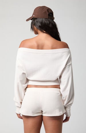 Active French Terry Off-The-Shoulder Sweatshirt image number 4