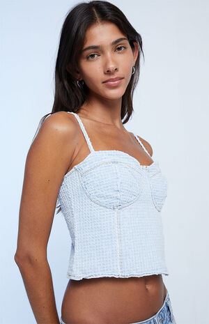 Longline Denim Corset Top image number 1