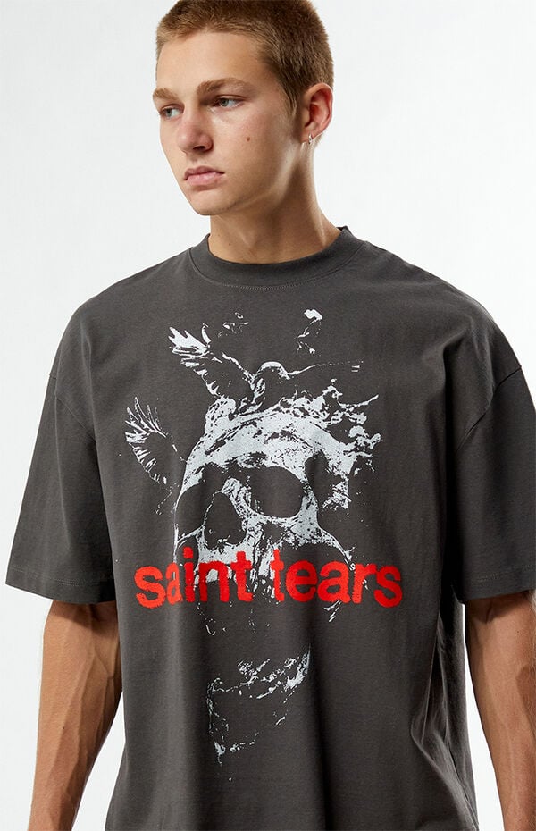 Pacsun Saint Tears Cropped Boxy T-Shirt