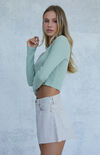 Ivory Flutter Denim Shorts Ivory Flutter Denim Shorts image number null