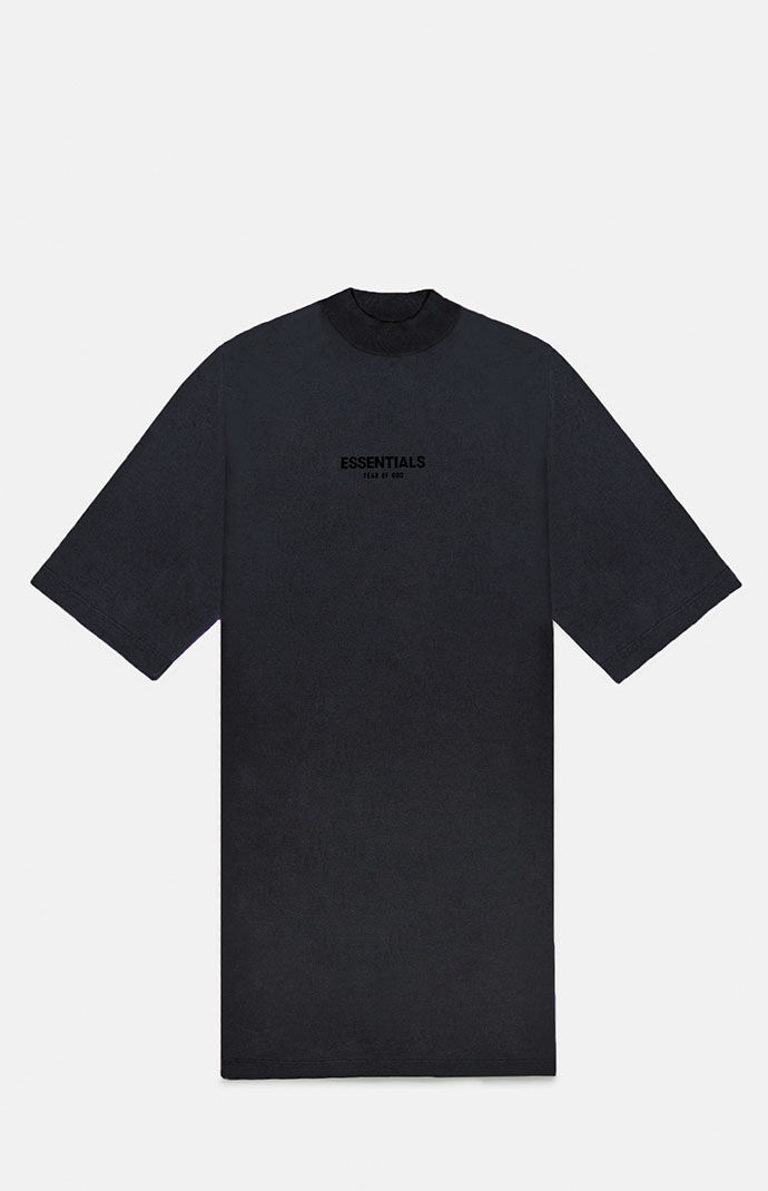 Fear of God Essentials Women s Jet Black 3 4 Sleeve T Shirt Dress PacSun