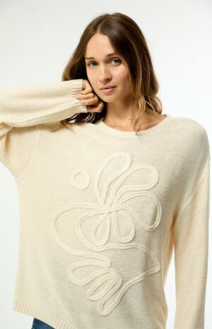 Soft Wave Textured Floral Sweater image number 1