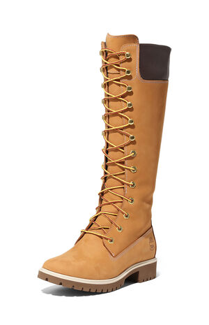 Women's Wheat Premium 14inch Lace-Up Waterproof Boots image number 10