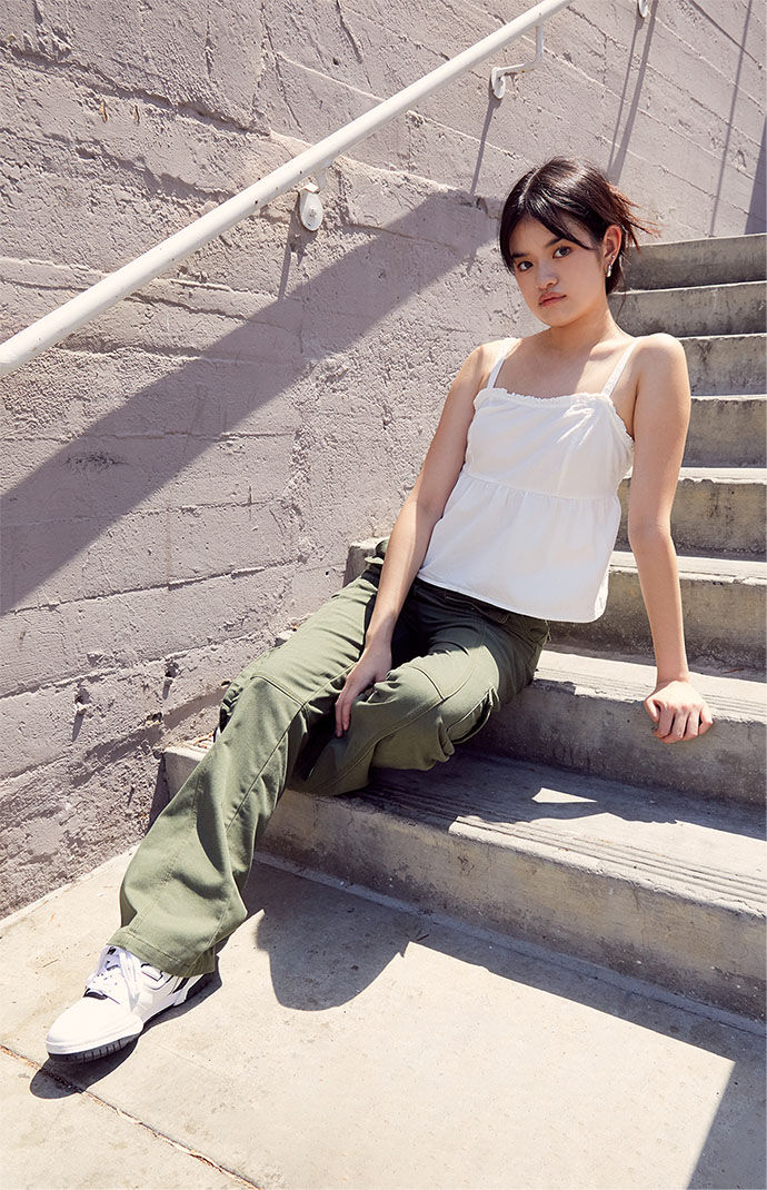 John Galt White Woven Cami Top