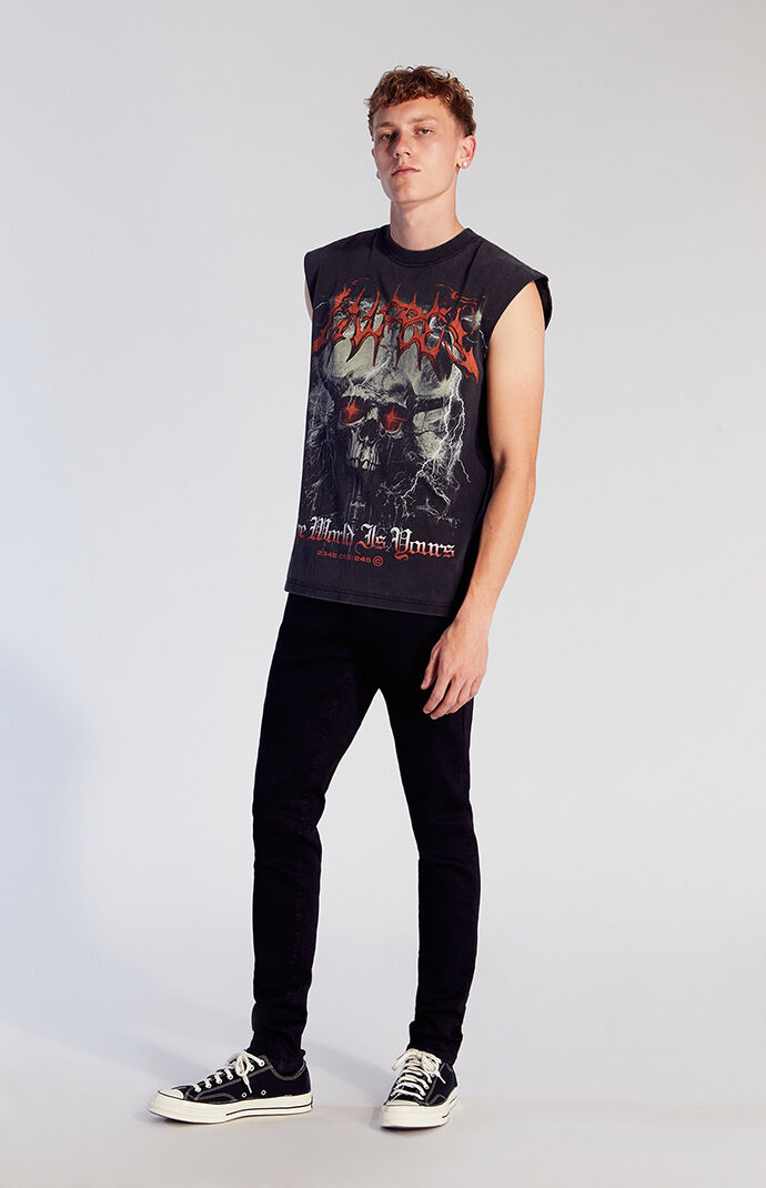 Pacsun High Stretch Black Stacked Skinny Jeans | PacSun