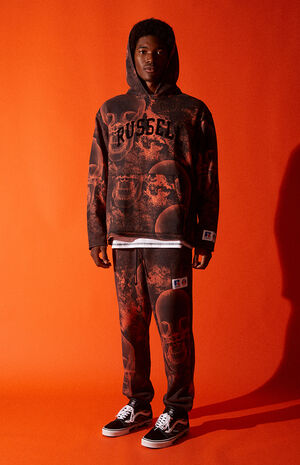 x Russell Athletic Black Graphic Hoodie image number 4