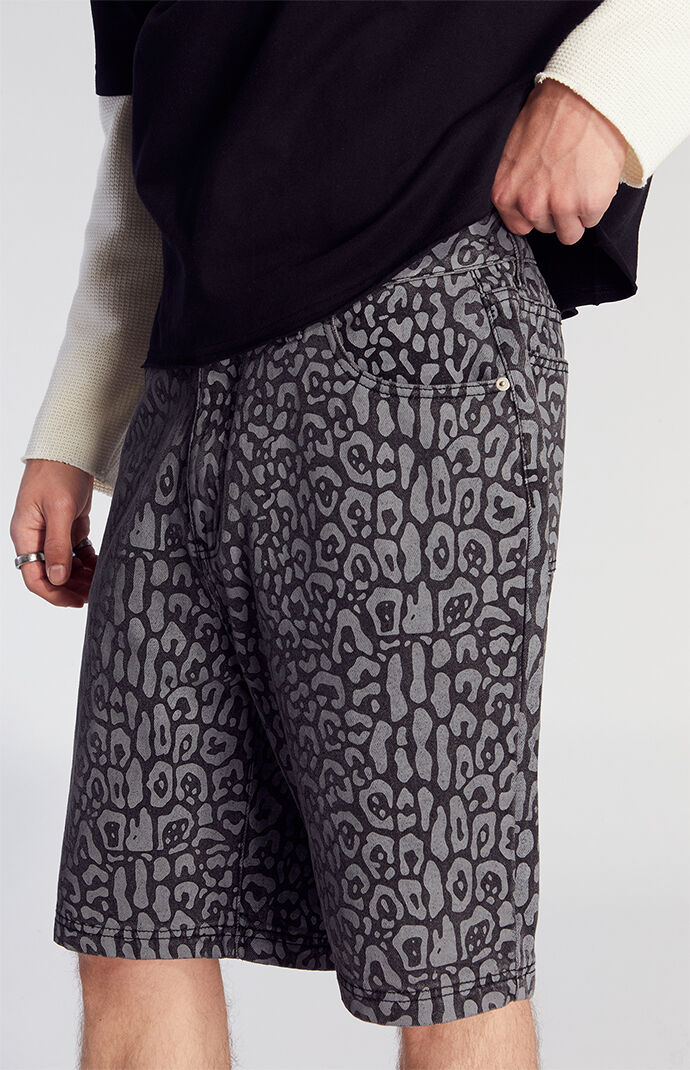 Pacsun Dark Leopard Denim Baggy Shorts | Pacsun