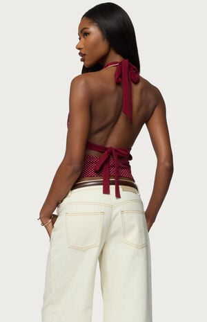 Ginny Mixed Polka Dot Halter Top image number 3