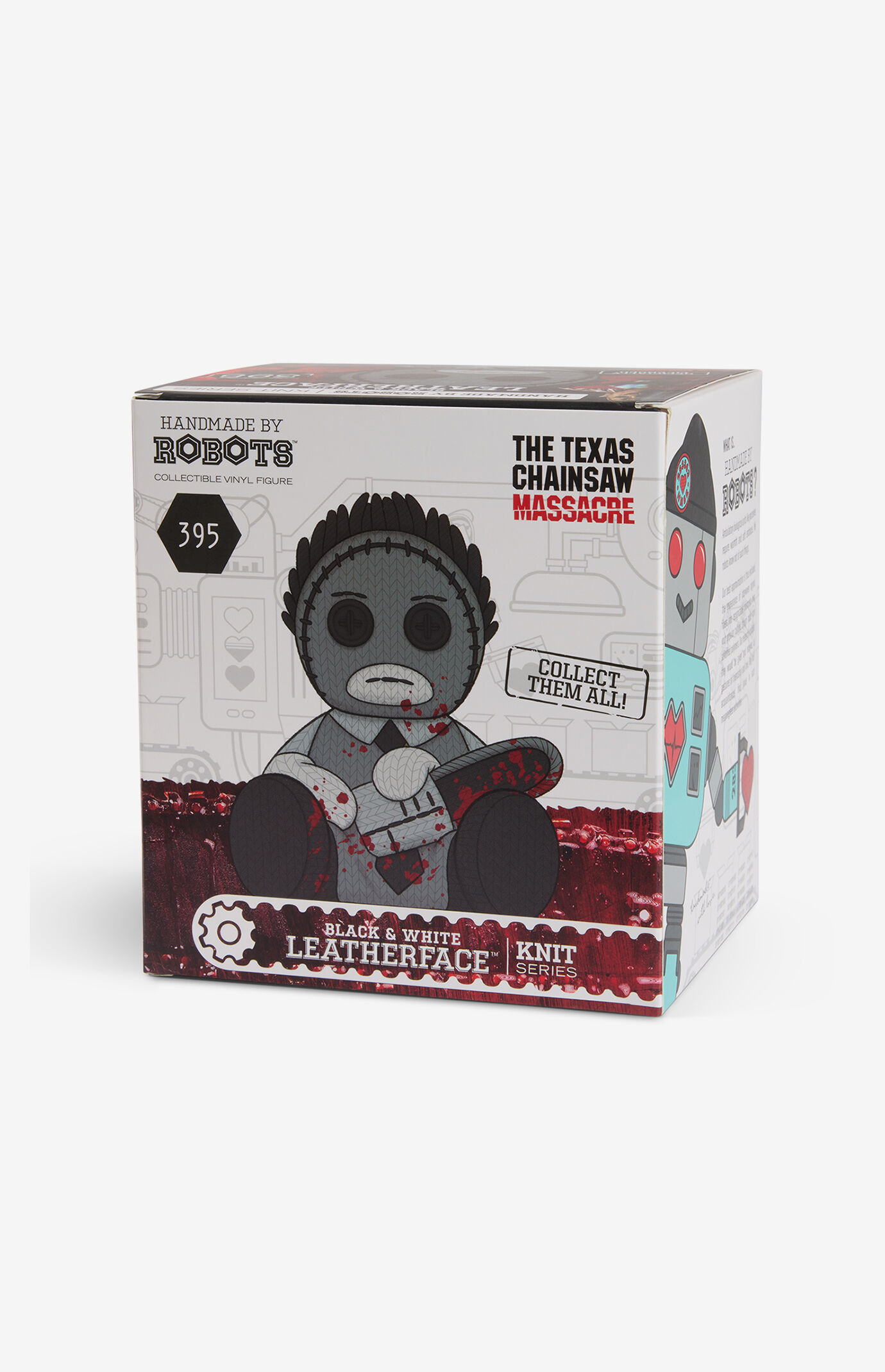 The Texas Chainsaw Massacre Black & White Bloody Leatherface 395 Knit Series Vinyl Figure