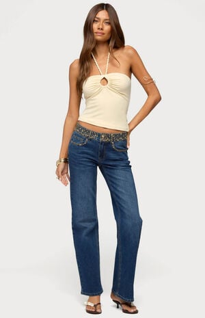 Rope Strap Keyhole Halter Top image number 4
