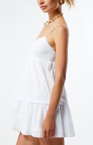 Ruched Bow Tie Babydoll Mini Dress image number 2