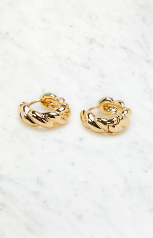 Braided Huggie Hoop Earrings image number 1