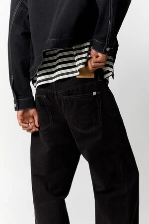 Dylan Baggy Jeans Cargo Contrast Stitch Black image number 5