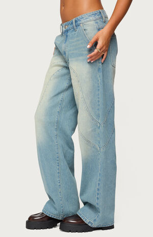 Kiria Stitched Low Rise Jeans image number 2