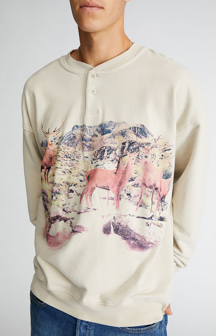 Levi s Graphic Henley Crew Neck Sweatshirt PacSun