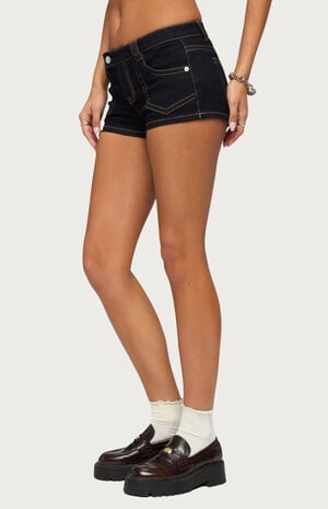 Quinne Contrast Stitch Denim Shorts image number 2