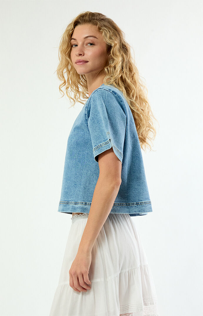 Steve Madden Jesse Jean Short Sleeve Top