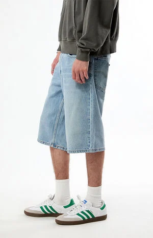 Light Blue 470 Baggy Jean Shorts image number 3