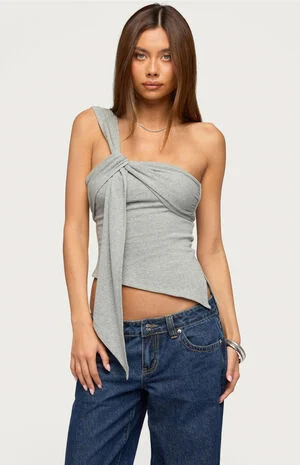 Zoie Draped Tie One Shoulder Top image number 1