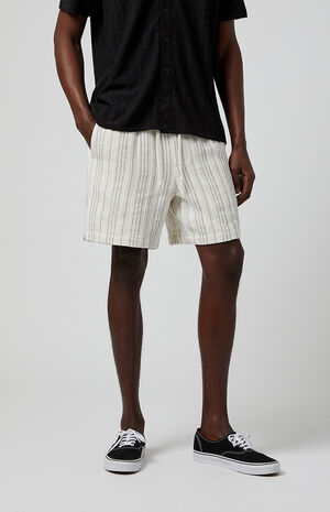 Cream Russel Linen Volley Shorts image number 3