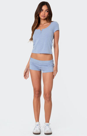 Lorelei Printed Pointelle Shorts image number 1