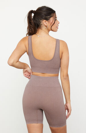 Active Seamless Ribbed Biker Shorts image number 3