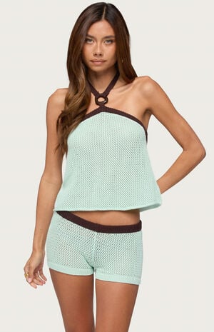 Loli Contrast Knit Halter Top image number 1