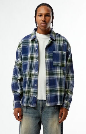 Blue Plaid Long Sleeve Flannel Shirt image number 1