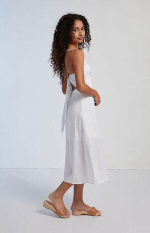 Satin Tie Back Midi Dress image number 3